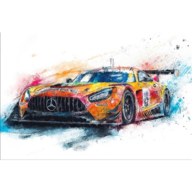 Mercedes AMG GT3 schilderij